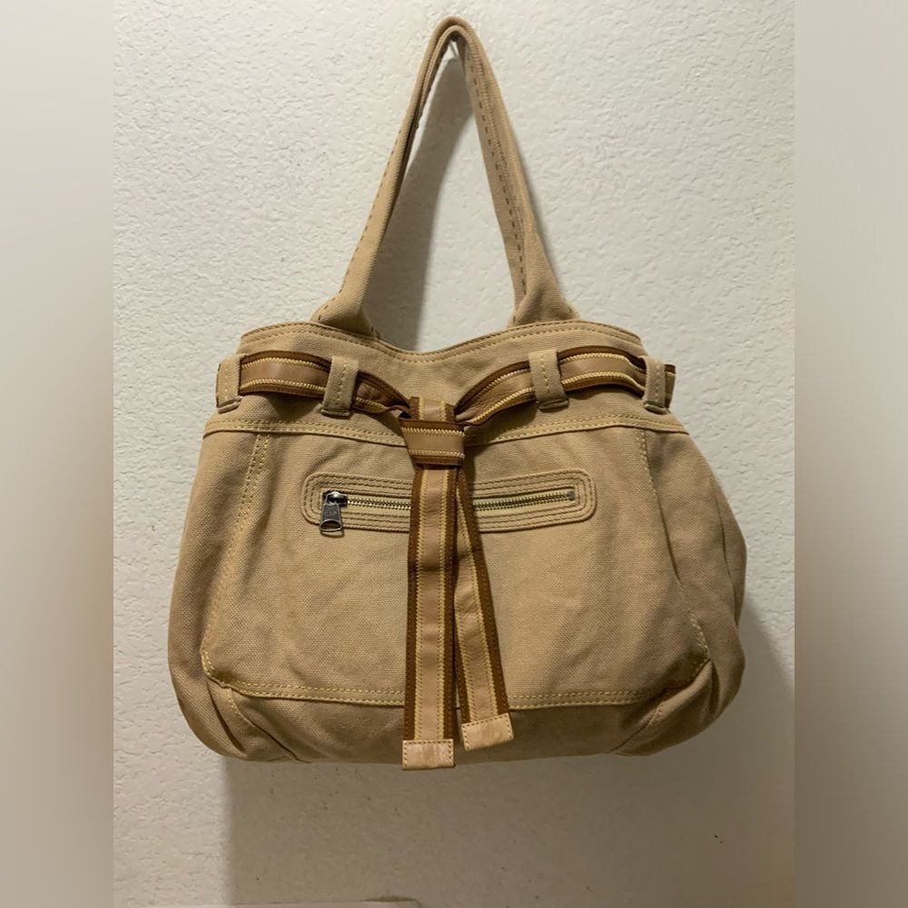 New 1969 GAP Jeans Heavy Canvas / Leather Burlap Style Hand Bag Gap
